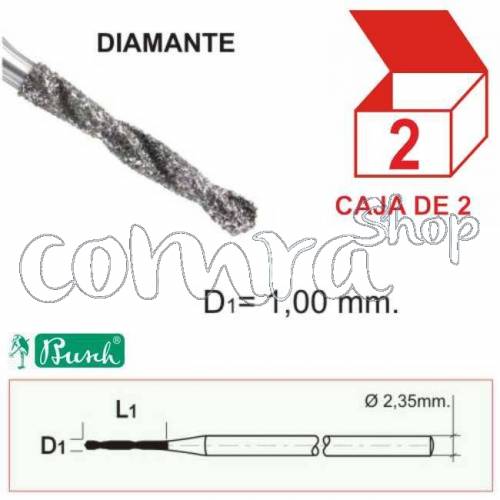 Broca de Diamante 1,0 mm. C/2