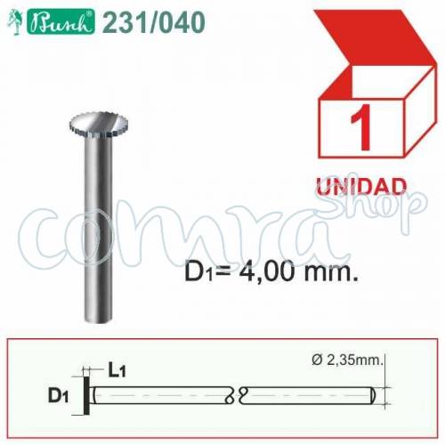 Fresa Acero Circular 4,00mm. Fig.231 C/1