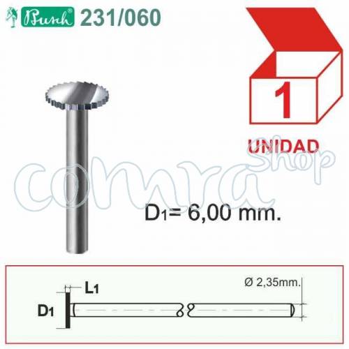Fresa Acero Circular 6,00mm. Fig.231 C/1