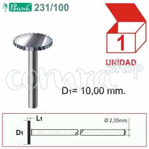 Fresa Acero Circular 10,00mm. Fig.231 C/1
