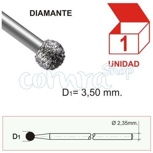 Fresa Diamantada Redonda 3,5 mm. C/1