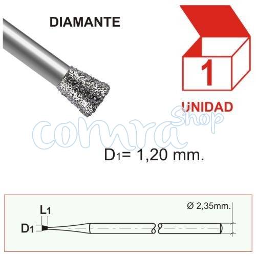 Fresa Diamantada Cono 1,2 mm. C/1