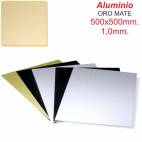 Aluminio Oro Mate 500x500x1,00mm
