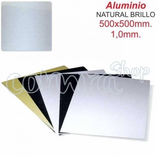 Aluminio Plata Brillo 500x500x1,00mm