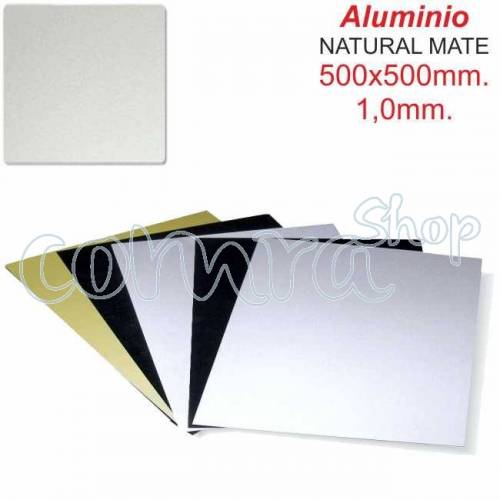Aluminio Plata Mate 500x500x1,00mm
