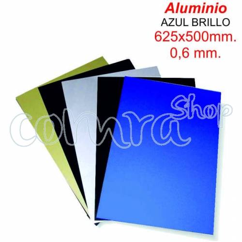 Aluminio Azul Brillo 625x500x0,60mm