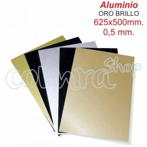 Aluminio Oro Brillo 625x500x0,50mm