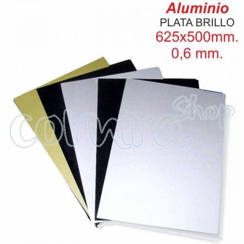 Aluminio Plata Brillo 625x500x0,60mm