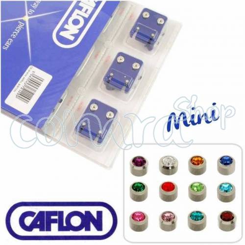 Pendiente Chatón  Mini Plata Piedra Colores,12 Pares