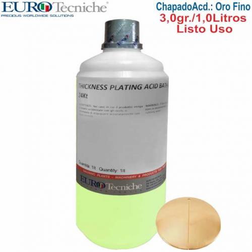 Baño de Chapado Oro 24KT / 3,0grs. 1 litro