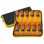 Punzón Empujador, mango madera. Juego de 10